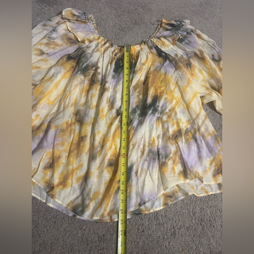 Zac & Rachel Womens Blouse Tie Dye Off Shoulder Boho 3/4 Balloon
Sleeve Large - Picture 7 of 15